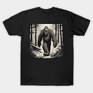 Legends Unveiled: Bigfoot's Stroll T-Shirt